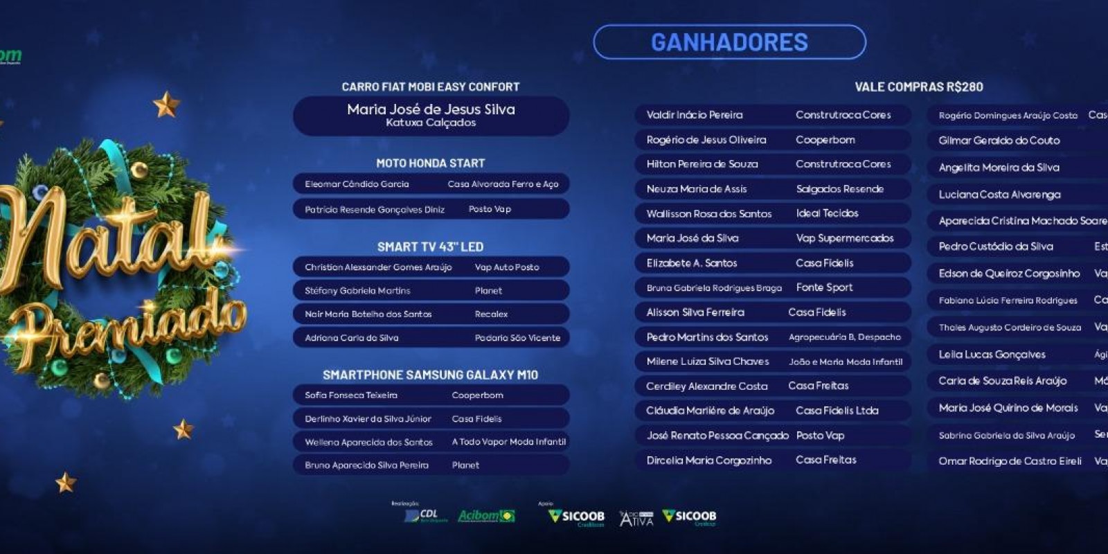 Sorteados da campanha